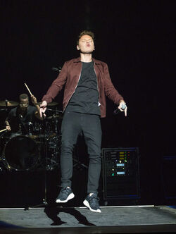 Singer Conor Maynard performs on stage in Glasgow.