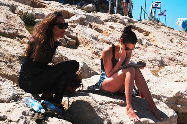 Gal Gadot seen relaxing on Dolphinarium Beach