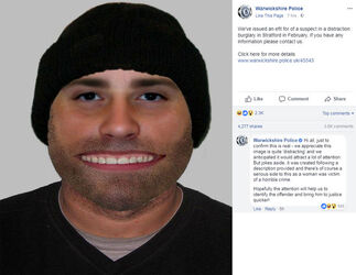 Police release bizarre Toothy e fit of burglar suspect.