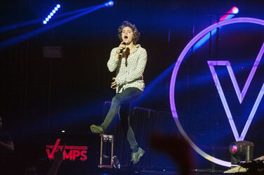 Bradley Simpson of The Vamps performs on stage at Glasgow s SEE Hydro