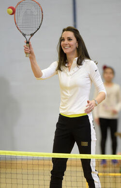 The Duchess of Cambridge joins Judy Murray at First Tennis on the Road session of 2016 Edinburgh Scotland