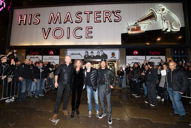 Metallica arrive at HMV in London at midnight for album signing