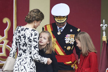 Spanish Royals Attend The National Day Military Parade