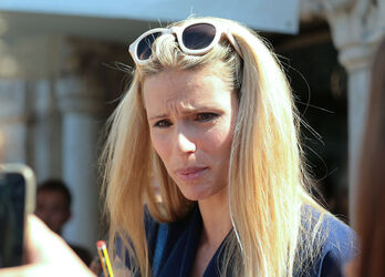 TV conductor Michelle Hunziker at the 72nd Venice Film Festival