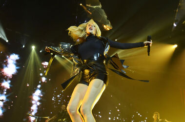 Singer Ellie Goulding performs on stage at the SEE Hydro