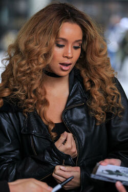 Lion Babe Jillian Hervey and Lucas Goodman leaving BBC Radio 1 Live Lounge after performing on the show London