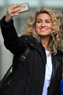 Singer Tori Kelly leaving BBC Radio One studios after promoting her new Unbreakable Smile album and new tour London Singer Tori Kelly leaving BBC Radio One studios after promoting her new Unbreakable Smile album and new tour London