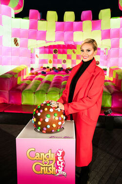 Alesha Dixon bounces on worlds first multi sensory adults bouncy castle London