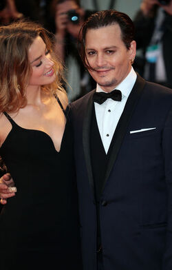 Actor Johnny Depp and actress Amber Heard at the 72nd Venice Film Festival