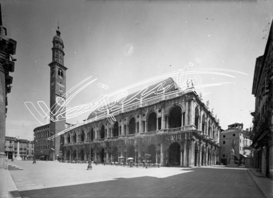 Basilica Palladiana. lastra di vetro - negativo bianco e nero fto mm 130x180