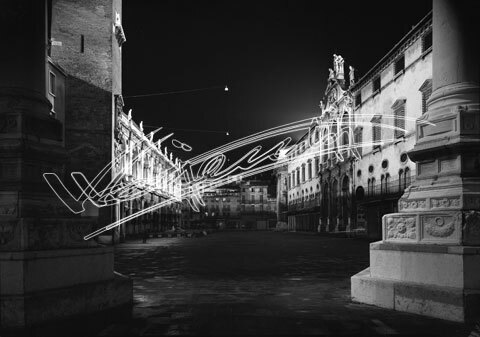 Piazza dei Signori. pellicola - negativo bianco e nero fto mm 130x180