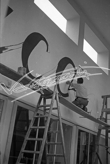 Fiera Campionaria di Vicenza 1949: Allestimento padiglioni. Pellicola - negativo bianco e nero f.to mm 60x90