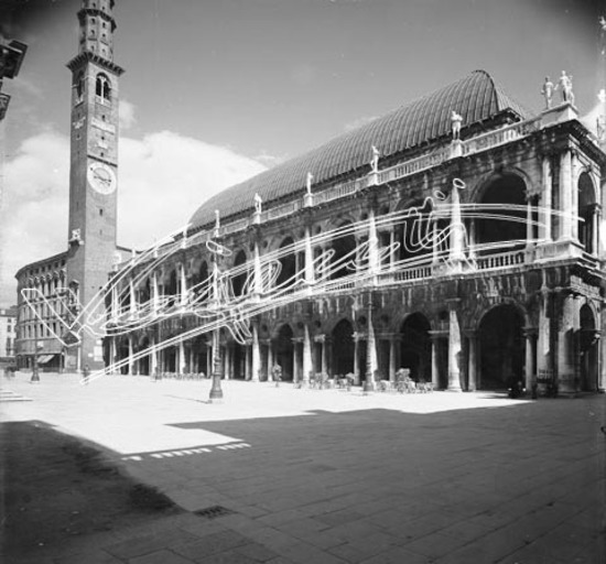 Basilica Palladiana. lastra di vetro - negativo bianco e nero fto mm 210x270