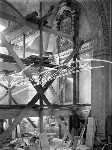 Cattedrale di Vicenza : Restauro 1945-1950. lastra di vetro - negativo bianco e nero fto mm 180x240