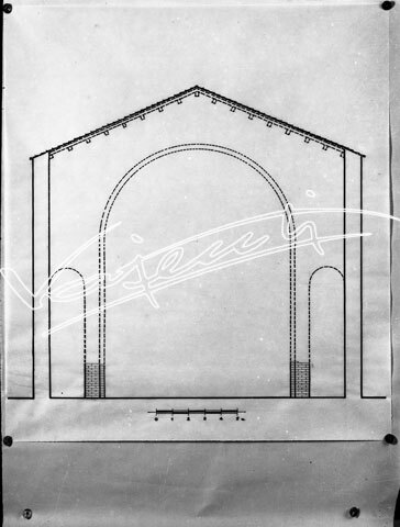 Cattedrale di Vicenza : Restauro 1945-1950. lastra di vetro - negativo bianco e nero fto mm 90X120