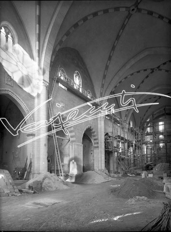 Cattedrale di Vicenza : Restauro 1945-1950. lastra di vetro - negativo bianco e nero fto mm 180x240