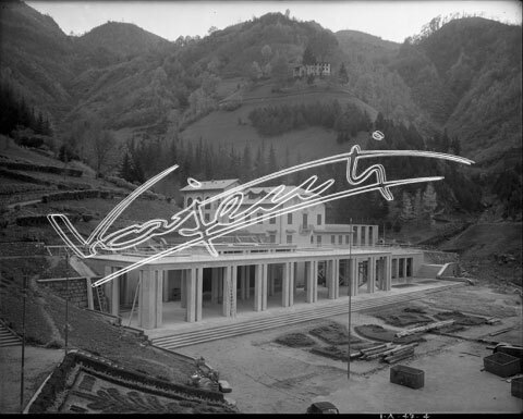 Demanio Acque di Recoaro. lastra di vetro - negativo bianco e nero fto mm 240X300