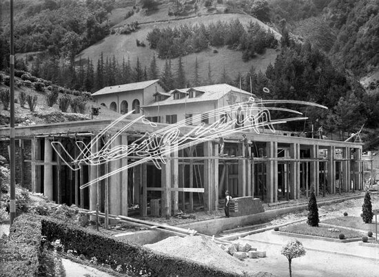 Demanio Acque di Recoaro. lastra di vetro - negativo bianco e nero fto mm 180x240