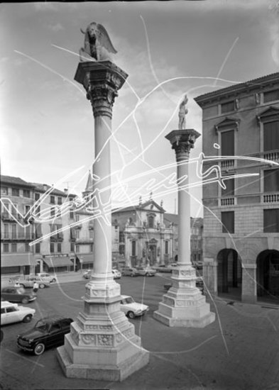 Piazza Biade. lastra di vetro - negativo bianco e nero fto mm 130x180