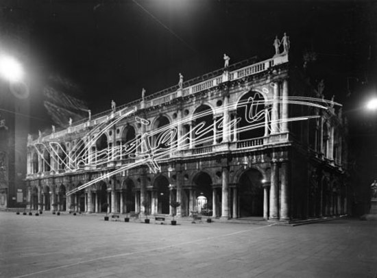 Basilica Palladiana. lastra di vetro - negativo bianco e nero fto mm 130x180
