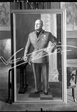 Benito Mussolini. lastra di vetro - negativo bianco e nero fto mm 130x180