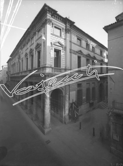 Palazzo Trissino Baston. lastra di vetro - negativo bianco e nero fto mm 180x240