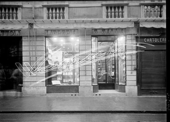 G.Galla libreria Editrice : "Canton de Galla". lastra di vetro - negativo bianco e nero fto mm 130x180