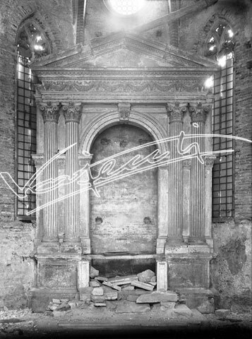 Cattedrale di Vicenza : Restauro 1945-1950. lastra di vetro - negativo bianco e nero fto mm 180x240