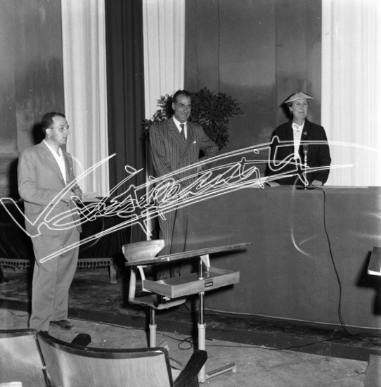 Fiera Campionaria di Vicenza 1956: Arredamenti Meneghello. Pellicola - negativo bianco e nero fto mm 60x60