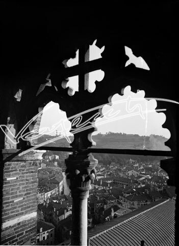 Panoramica di Vicenza : dalla Torre Bissara. lastra di vetro - negativo bianco e nero fto mm 130x180