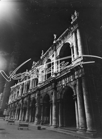 Basilica Palladiana. lastra di vetro - negativo bianco e nero fto mm 130x180