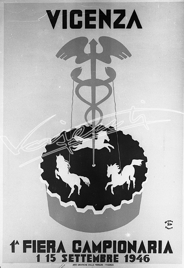 Fiera Campionaria di Vicenza 1946. Lastra di vetro - negativo bianco e nero - f.to mm 90x120
