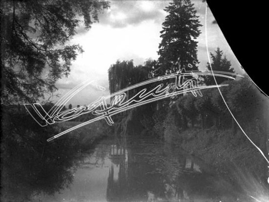 Parco Querini : Tempietto Ionico. lastra di vetro - negativo bianco e nero fto mm 90x120