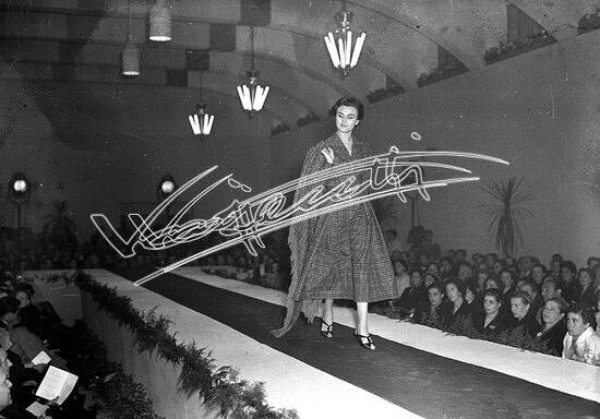 Fiera Campionaria di Vicenza 1952: Moda. lastra di vetro - negativo bianco e nero fto mm 90x120