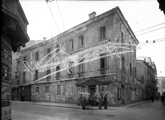 G.Galla libreria Editrice : "Canton de Galla". lastra di vetro - negativo bianco e nero fto mm 180x240