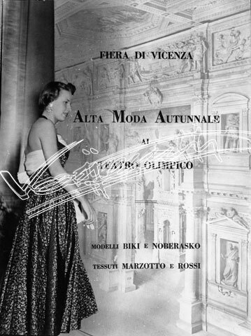 Fiera Campionaria di Vicenza 1949: Alta Moda al Teatro Olimpico. lastra di vetro - negativo bianco e nero fto mm 180x240
