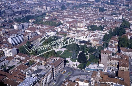 Vicenza: Foto aerea. Pellicola - diapositiva colore f.to mm 60X90