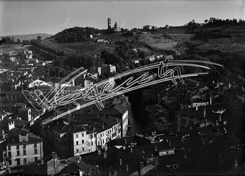 Panoramica di Vicenza : dalla Torre Bissara. lastra di vetro - negativo bianco e nero fto mm 130x180