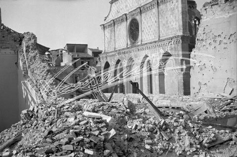 Cattedrale di Vicenza : Restauro 1945-1950. pellicola - negativo bianco e nero fto mm 60x90