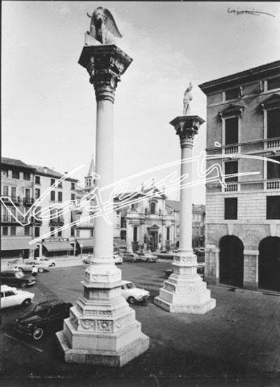 Piazza Biade. lastra di vetro - negativo bianco e nero fto mm 130x180