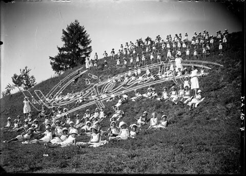 Casa del Sole. lastra di vetro - negativo bianco e nero fto mm 130x180