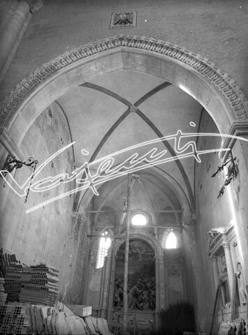 Cattedrale di Vicenza : Restauro 1945-1950. lastra di vetro - negativo bianco e nero fto mm 180x240