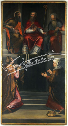 Papa Marcello con i S.S. Paolo, Antonio, Lucia, Agnese. : Giambattista Maganza il Giovane. digitale colore 59,2 MB