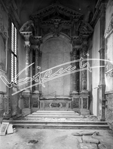 Cattedrale di Vicenza : Restauro 1945-1950. lastra di vetro - negativo bianco e nero fto mm 180x240