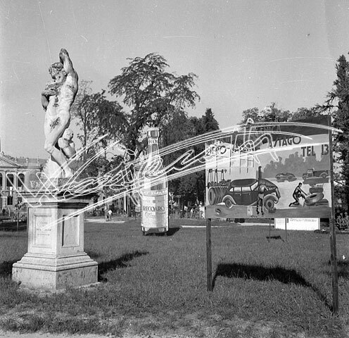 Fiera Campionaria di Vicenza 1946 : Giardino Salvi. pellicola - negativo bianco e nero fto mm 60X60