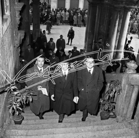 Giornata celebrativa delle Autonomie Locali: On. Antonio Segni. Pellicola - negativo bianco e nero fto mm 60x60