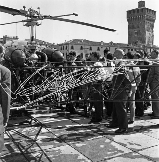 Fiera Campionaria di Vicenza 1956: Convegno Eliotrasporti. Pellicola - negativo bianco e nero fto mm 60x60