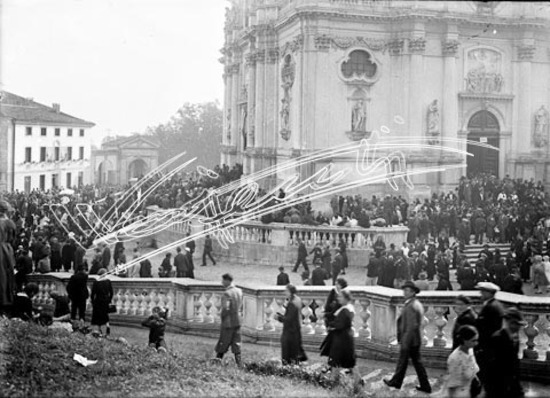 Monte Berico : Festa dei oto. lastra di vetro - negativo bianco e nero fto mm 130x180