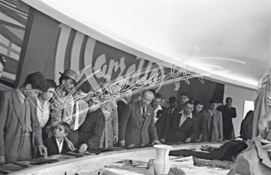 Fiera Campionaria di Vicenza 1948 : Stand Lanificio Marzotto. pellicola - negativo bianco e nero fto mm 60x90