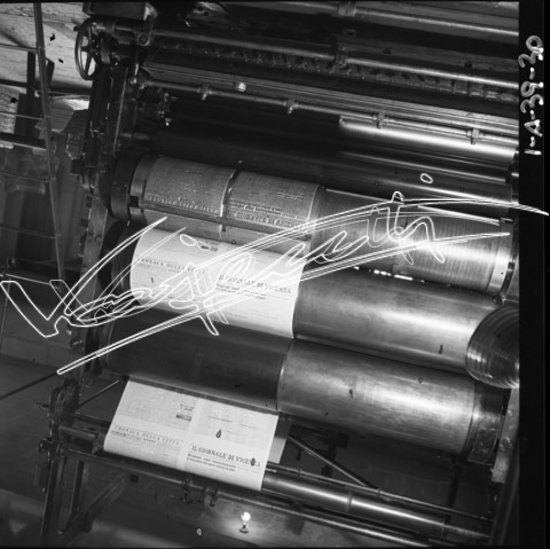 Il Giornale di Vicenza : Tipografia. pellicola - negativo bianco e nero fto mm 60x60